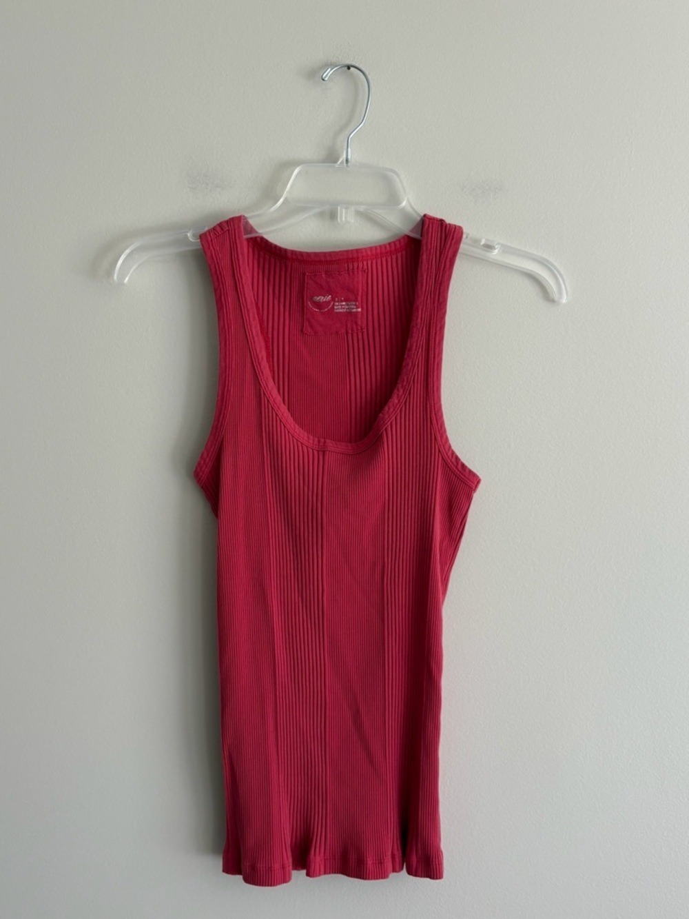 Aerie Ribbed Scoop Neck Tank Top Pink Size Small